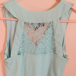 Mint green silky blouse